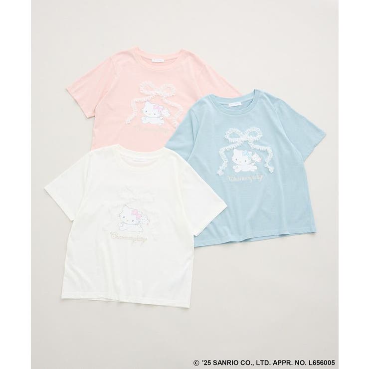 チャーミーキティ/レースリボンプリントTシャツ | Green Parks  | 詳細画像1 