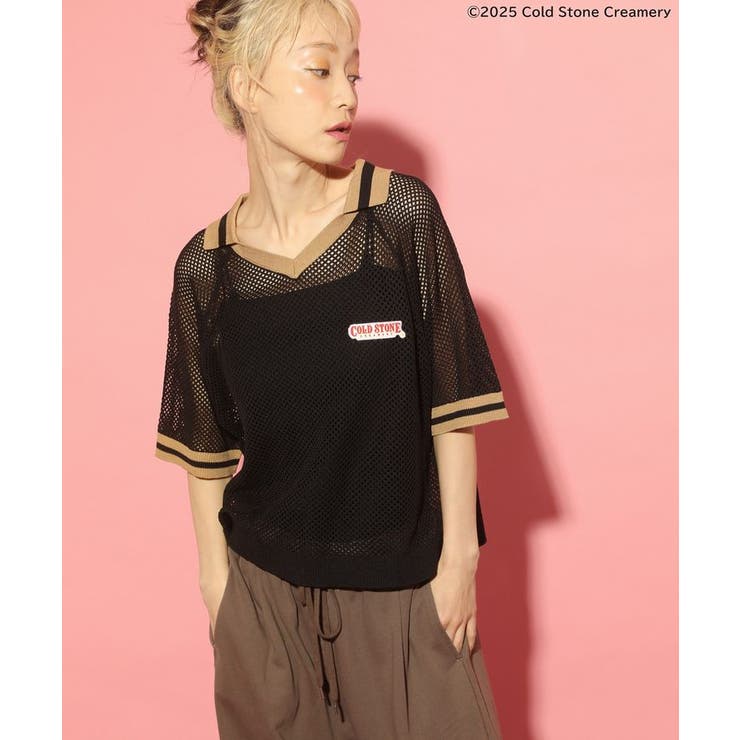 COLDSTONE/襟付きメッシュニットプルオーバー | Green Parks  | 詳細画像4 