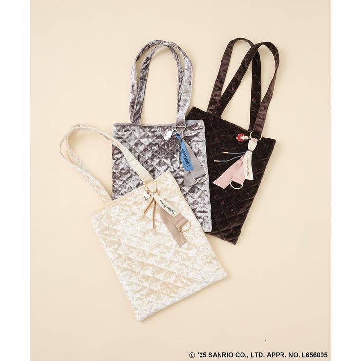 チャーム付きベロアバック | Green Parks  | 詳細画像1 