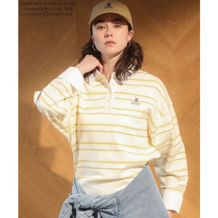 イエロー | GREENWICH POLO CLUB(TM)布帛ドッキングポロニットプルオーバ… | Green Parks 