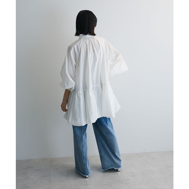 ボウタイリボン付裾バルーンシャツワンピースⅡ | Green Parks  | 詳細画像5 