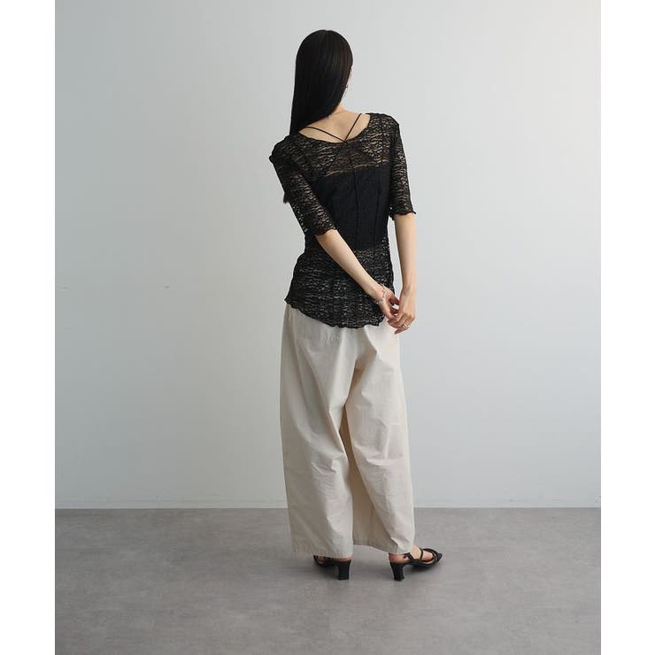 カットワークデザインレース半袖トップス | Green Parks  | 詳細画像12 