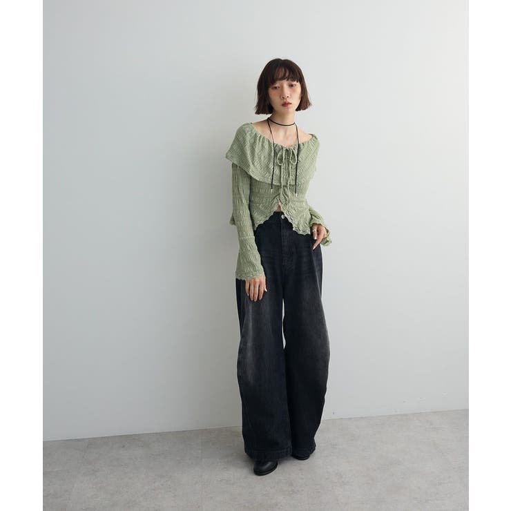 シャーリングオフショルプルオーバー | Green Parks  | 詳細画像16 