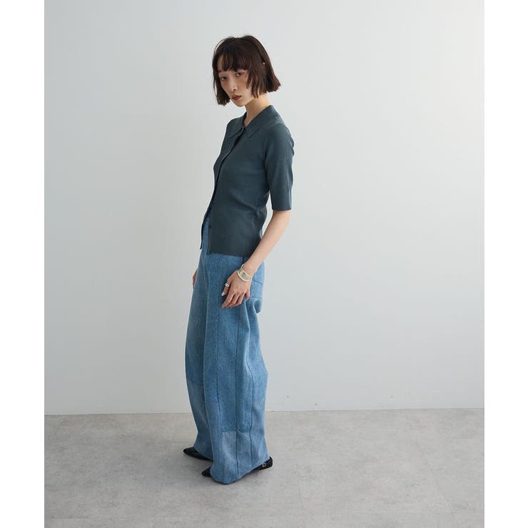 ポロ襟5分袖リブニット | Green Parks  | 詳細画像12 