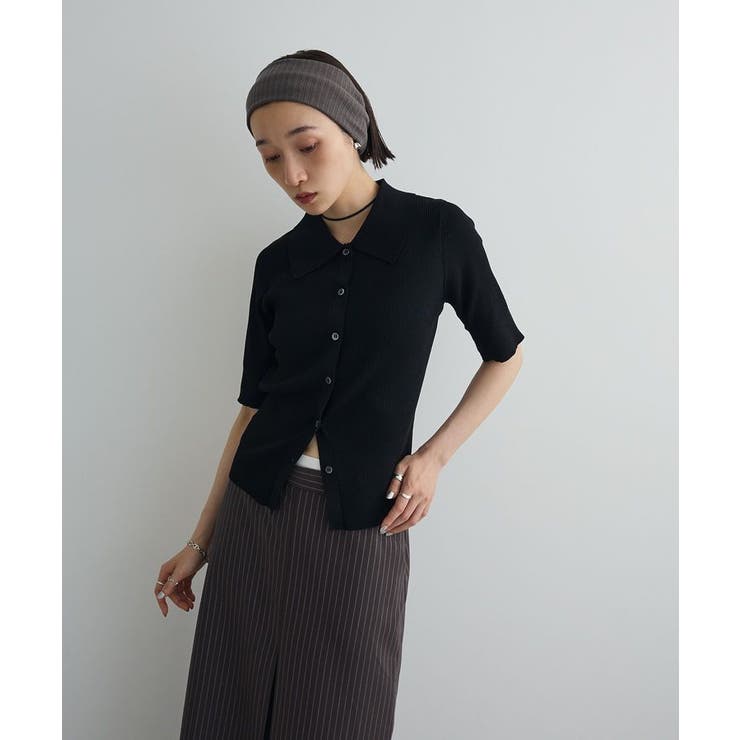 ポロ襟5分袖リブニット | Green Parks  | 詳細画像22 