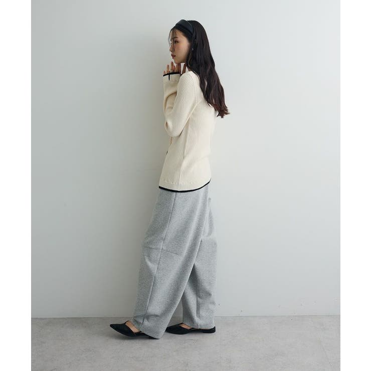 配色レイヤードポロリブニットカーディガン | Green Parks  | 詳細画像28 