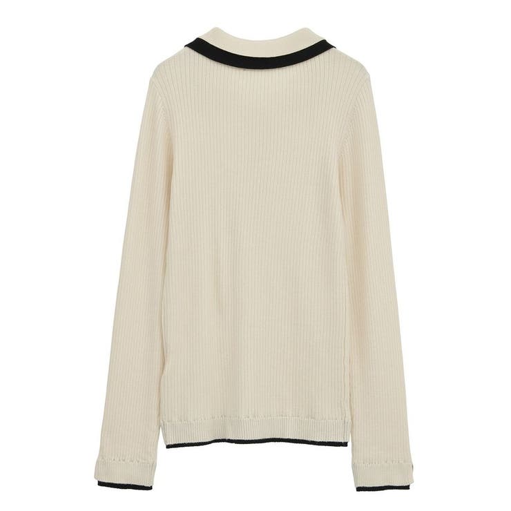 配色レイヤードポロリブニットカーディガン | Green Parks  | 詳細画像33 