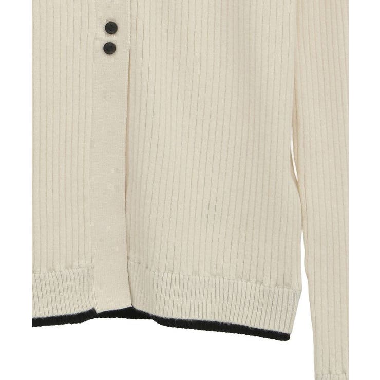 配色レイヤードポロリブニットカーディガン | Green Parks  | 詳細画像37 