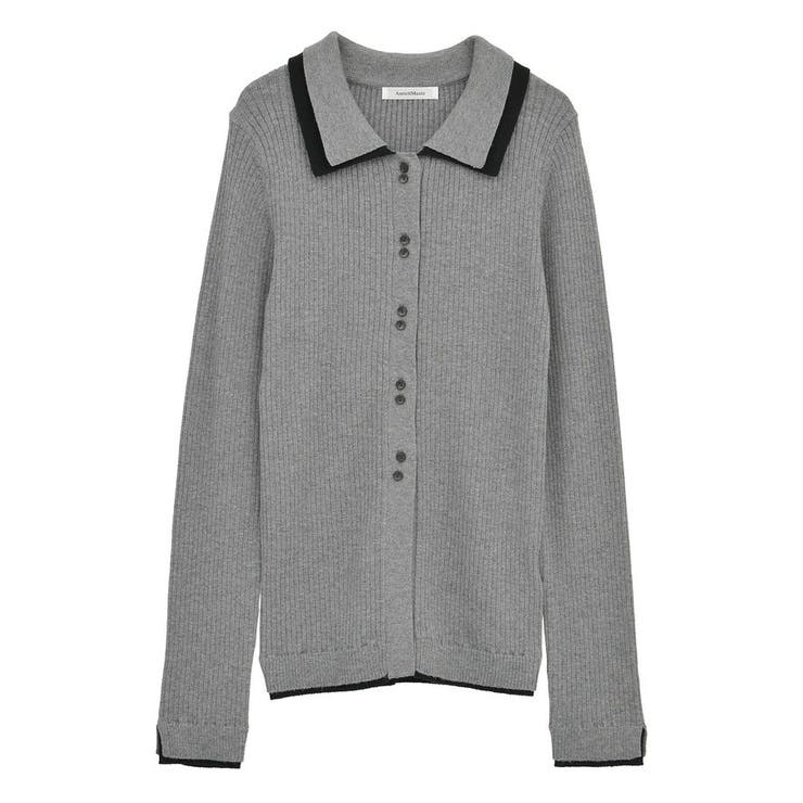 配色レイヤードポロリブニットカーディガン | Green Parks  | 詳細画像43 