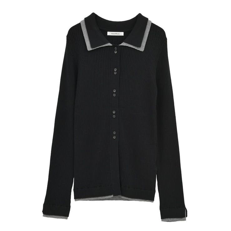 配色レイヤードポロリブニットカーディガン | Green Parks  | 詳細画像44 