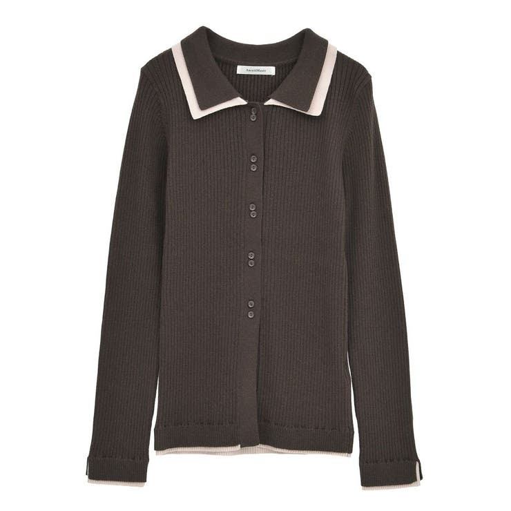 配色レイヤードポロリブニットカーディガン | Green Parks  | 詳細画像45 