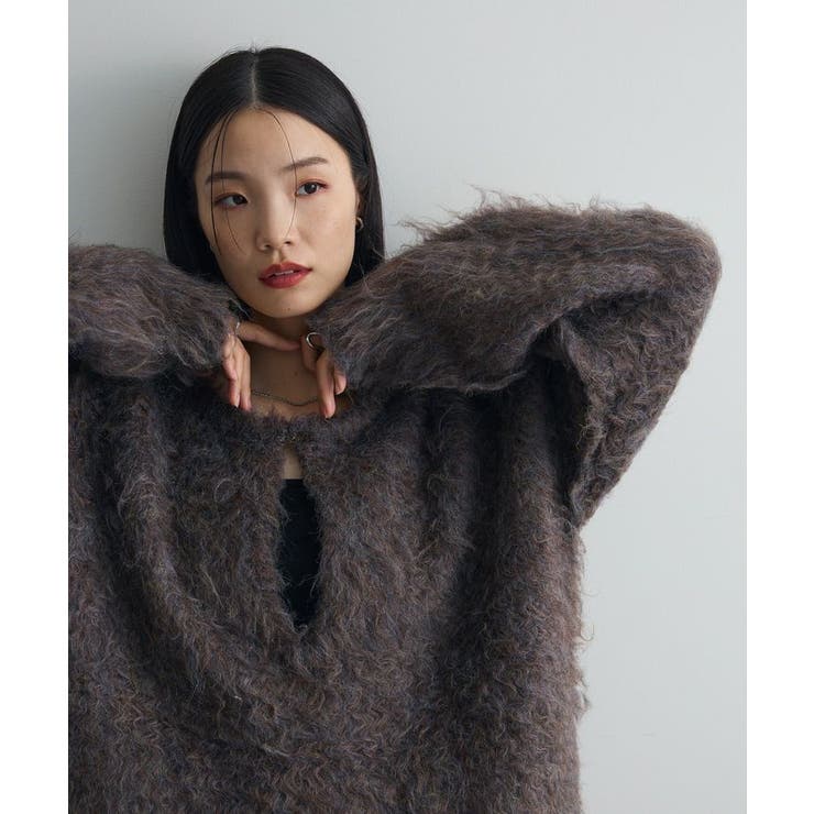 前後2wayキーネックシャギーニット | Green Parks  | 詳細画像1 