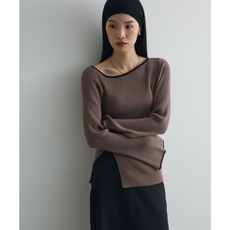 前後2wayアシンメトリー袖フレアリブニット | Green Parks  | 詳細画像17 