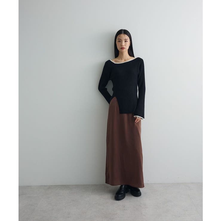 前後2wayアシンメトリー袖フレアリブニット | Green Parks  | 詳細画像23 