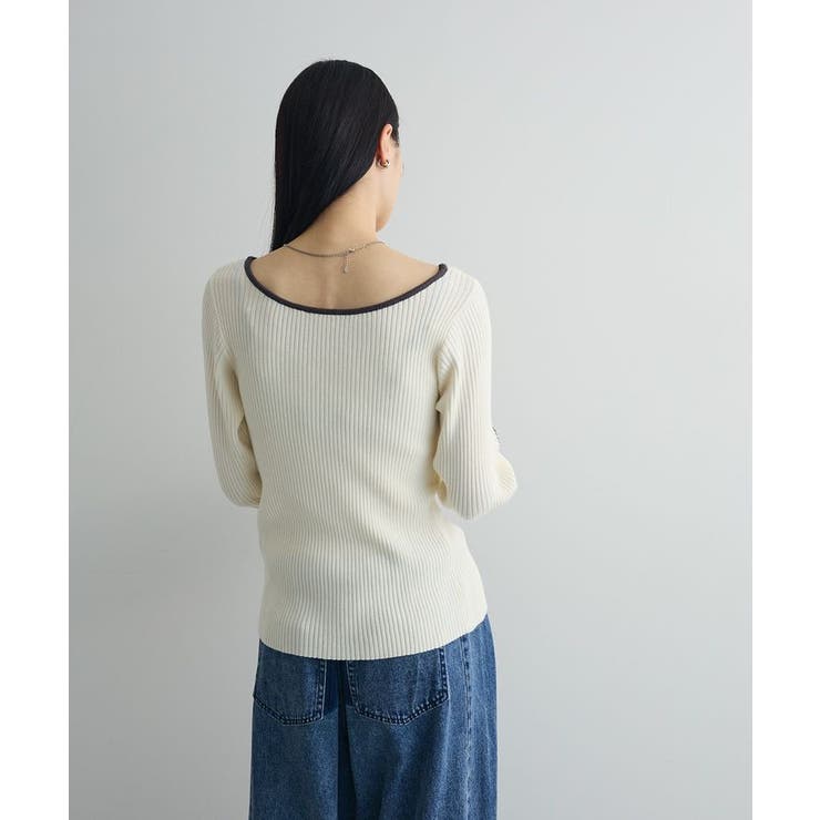 前後2wayアシンメトリー袖フレアリブニット | Green Parks  | 詳細画像9 