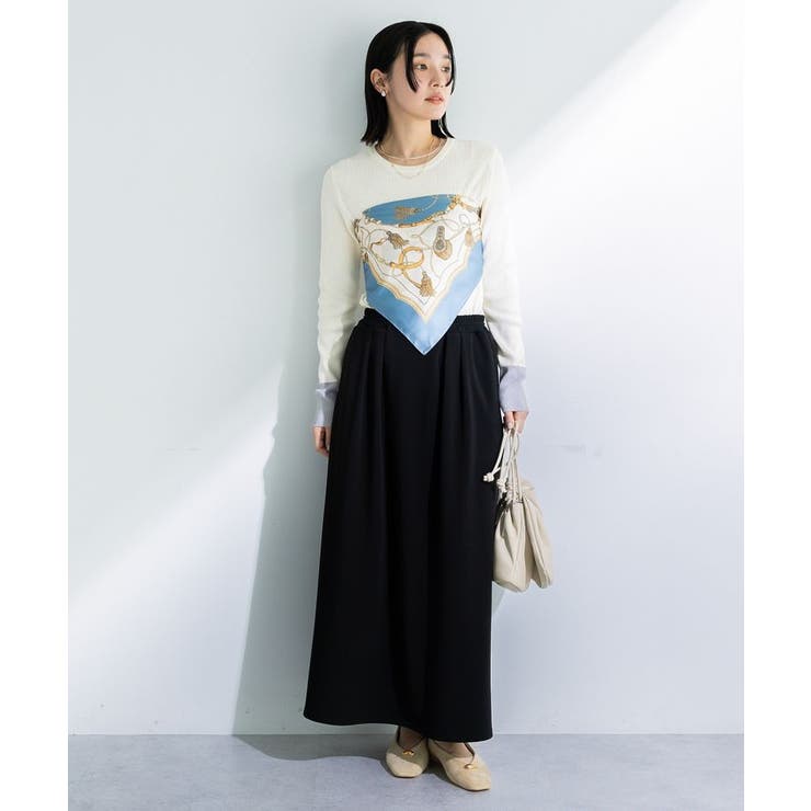 アンチピリング袖配色ニットプルオーバー | Green Parks  | 詳細画像9 