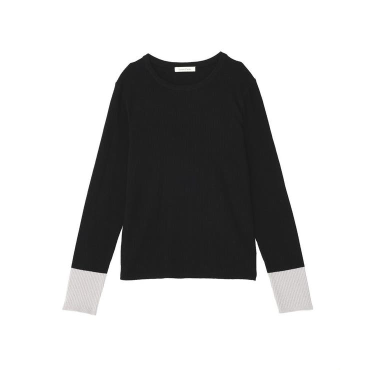 アンチピリング袖配色ニットプルオーバー | Green Parks  | 詳細画像35 