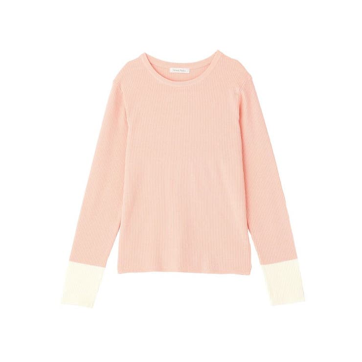 アンチピリング袖配色ニットプルオーバー | Green Parks  | 詳細画像36 