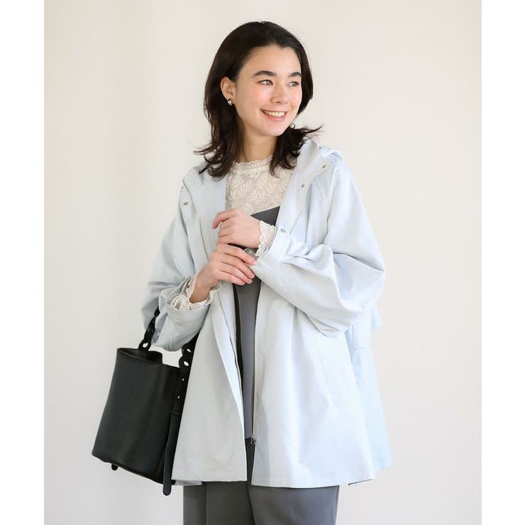 サックスブルー | 撥水加工Aラインマウンテンパーカー | Green Parks 