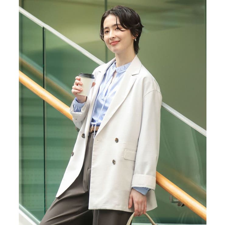 ライトグレー | オーバーサイズW釦ライトジャケット | Green Parks 