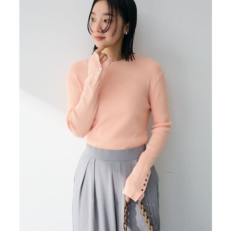 袖口金釦リブニットプルオーバー | Green Parks  | 詳細画像5 