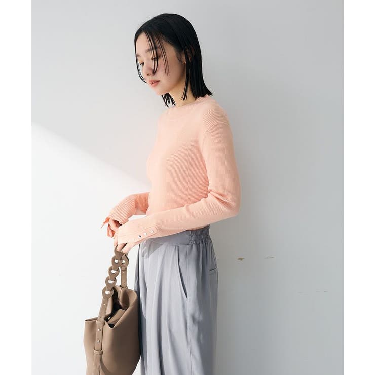 袖口金釦リブニットプルオーバー | Green Parks  | 詳細画像7 