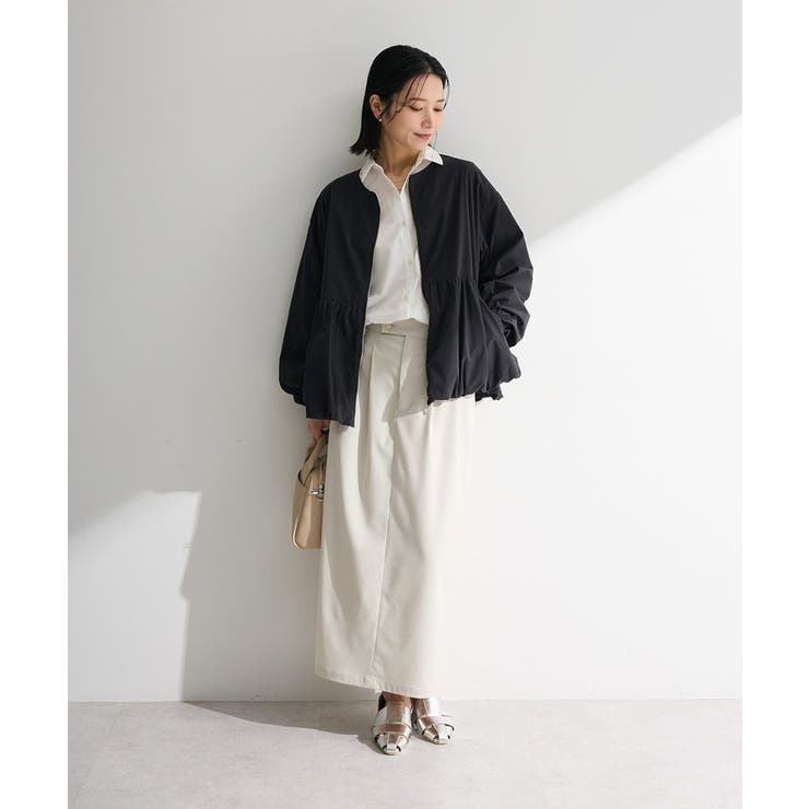 ノーカラーペプラムブルゾン | Green Parks  | 詳細画像3 
