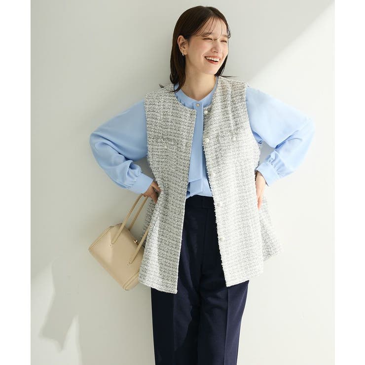 グレー | O.ツィードペプラムベスト | Green Parks 