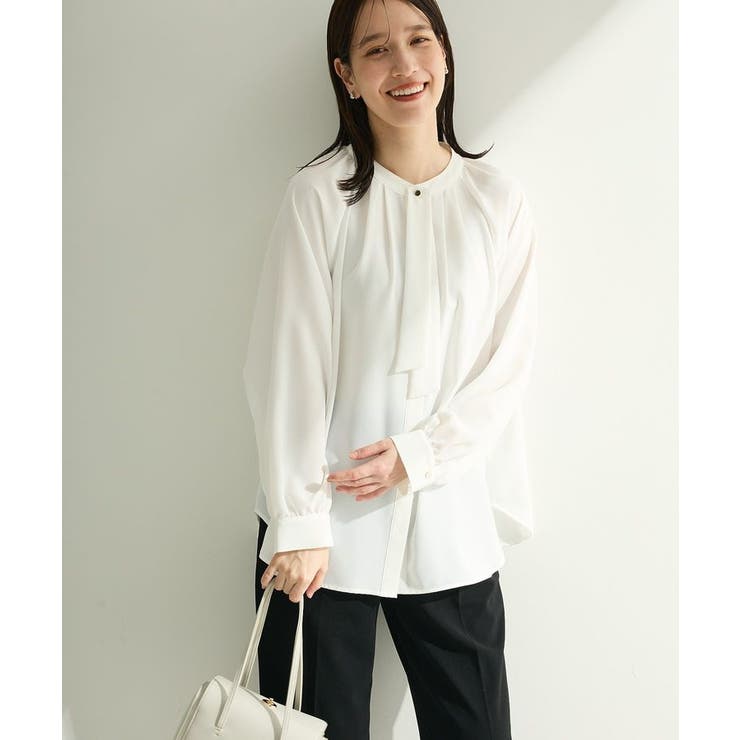 エクリュ | O.2wayボウタイブラウス | Green Parks 