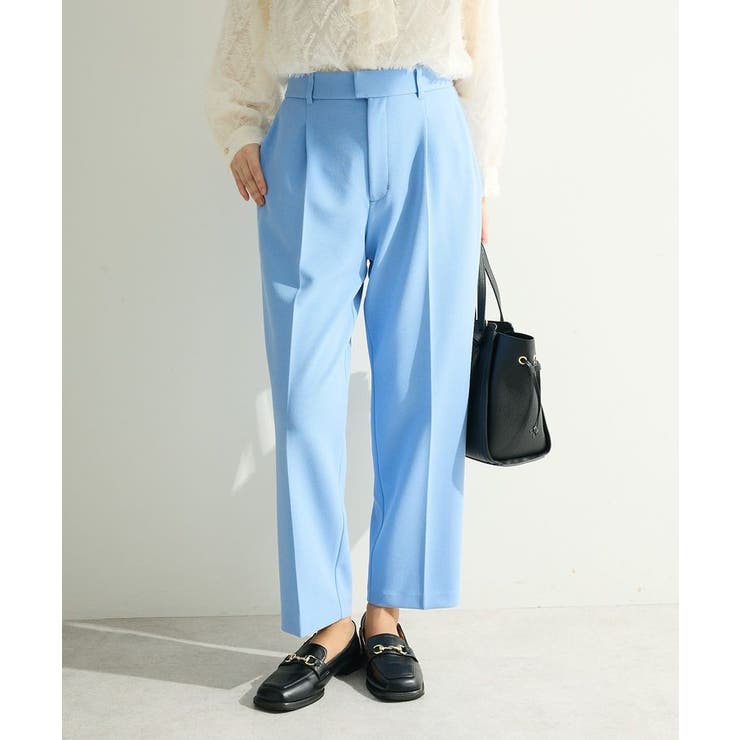 サックスブルー | O.きれいシルエットテーパードパンツ | Green Parks 