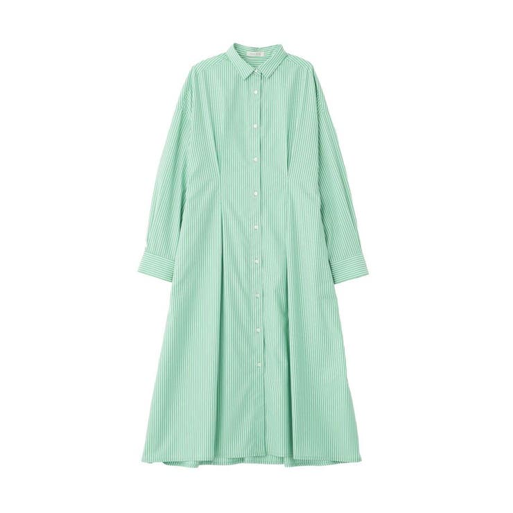 イージーケア抜け衿ウエストタックシャツワンピース | Green Parks  | 詳細画像36 