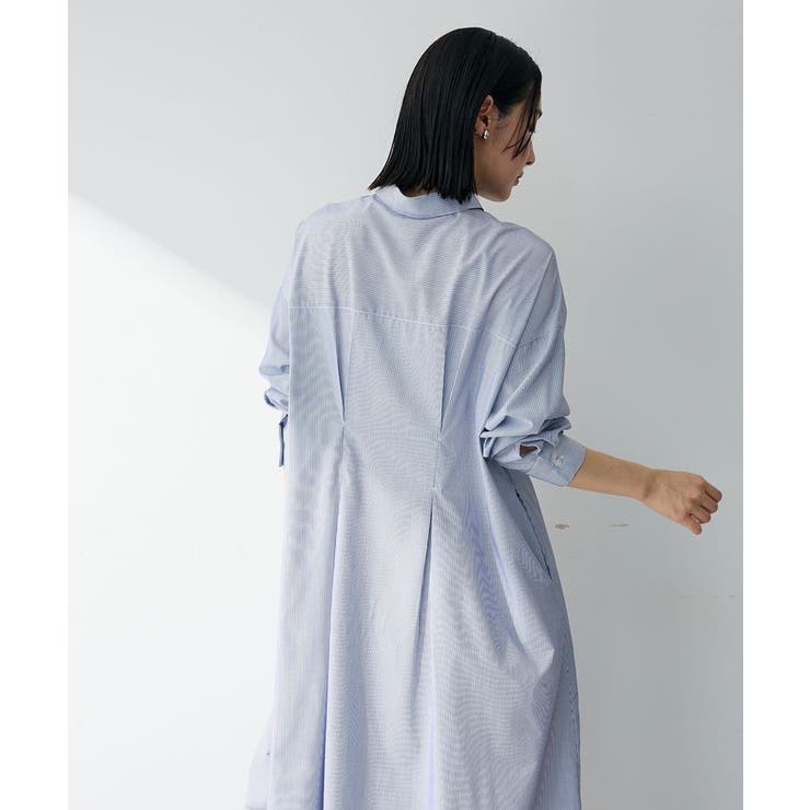イージーケア抜け衿ウエストタックシャツワンピース | Green Parks  | 詳細画像19 