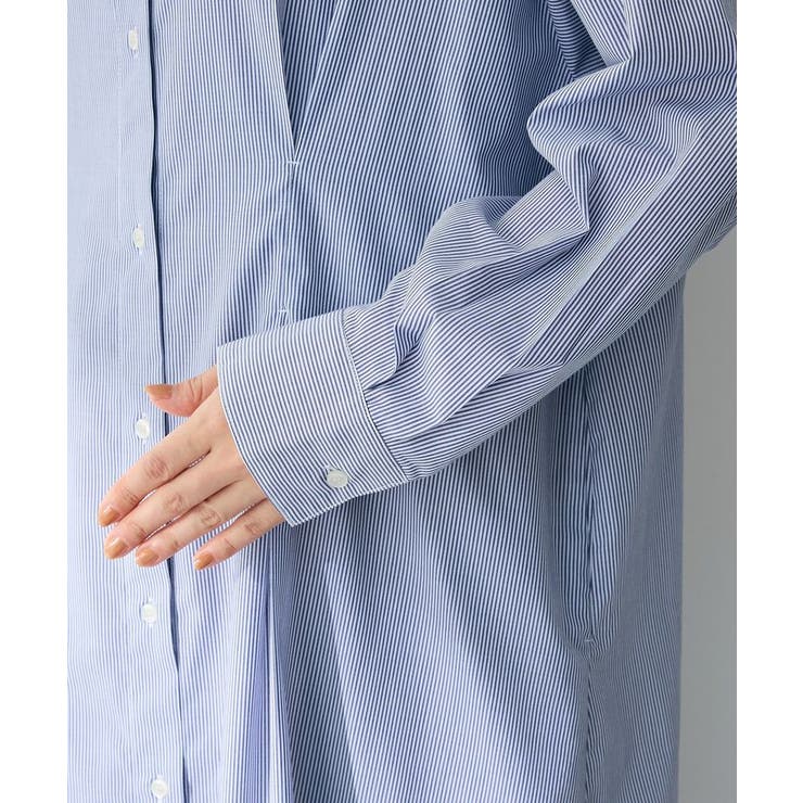 イージーケア抜け衿ウエストタックシャツワンピース | Green Parks  | 詳細画像21 