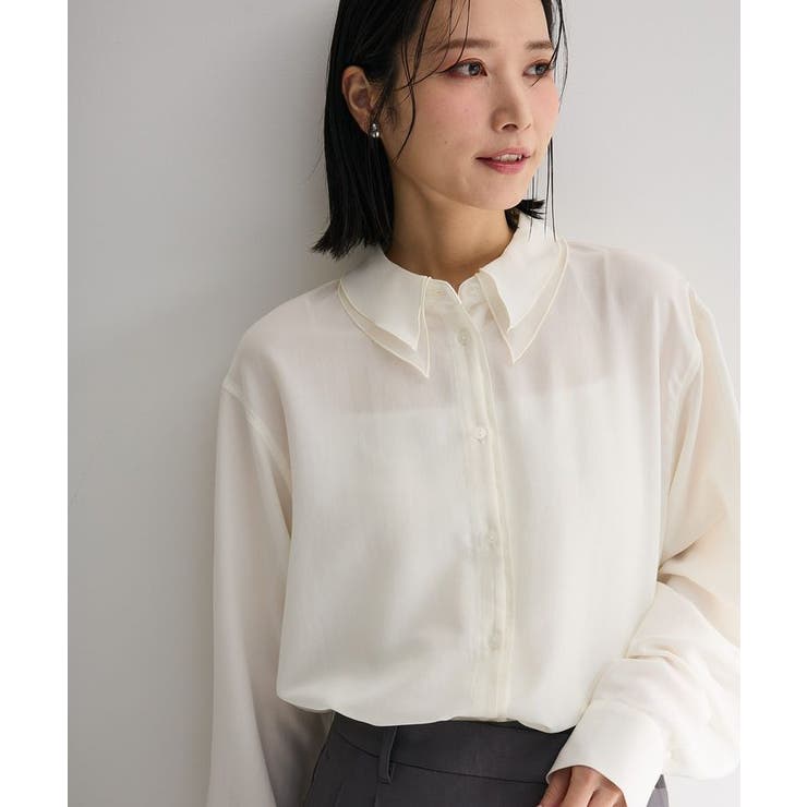 オフホワイト | レイヤード風BIGシャツ | Green Parks 
