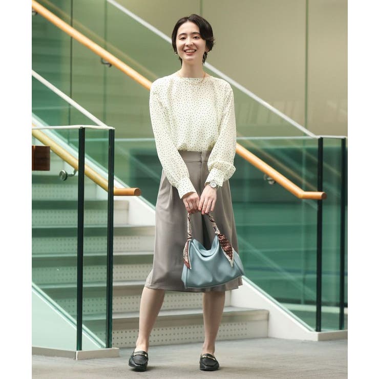 ドットイージーケアバックスリットブラウス | Green Parks  | 詳細画像3 