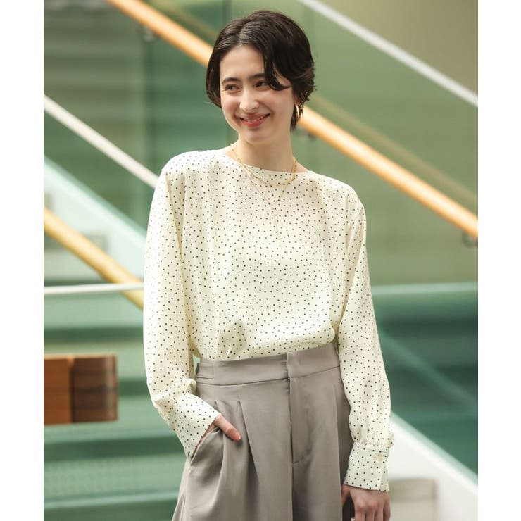 ドットイージーケアバックスリットブラウス | Green Parks  | 詳細画像5 