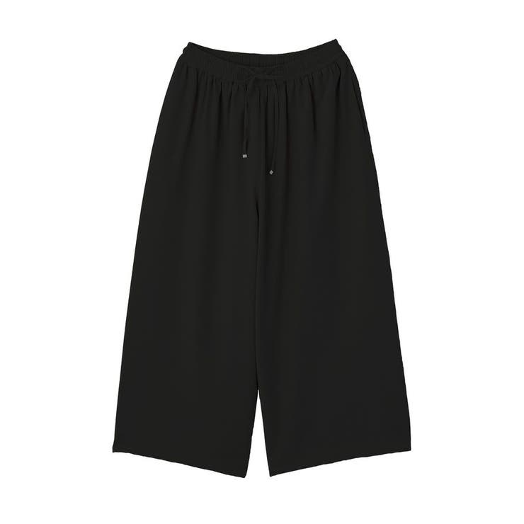 ブラック | イージーケアワイドガウチョパンツ | Green Parks 