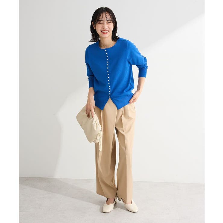 パール調ボタン付き2WAYニットプルオーバー | Green Parks  | 詳細画像2 