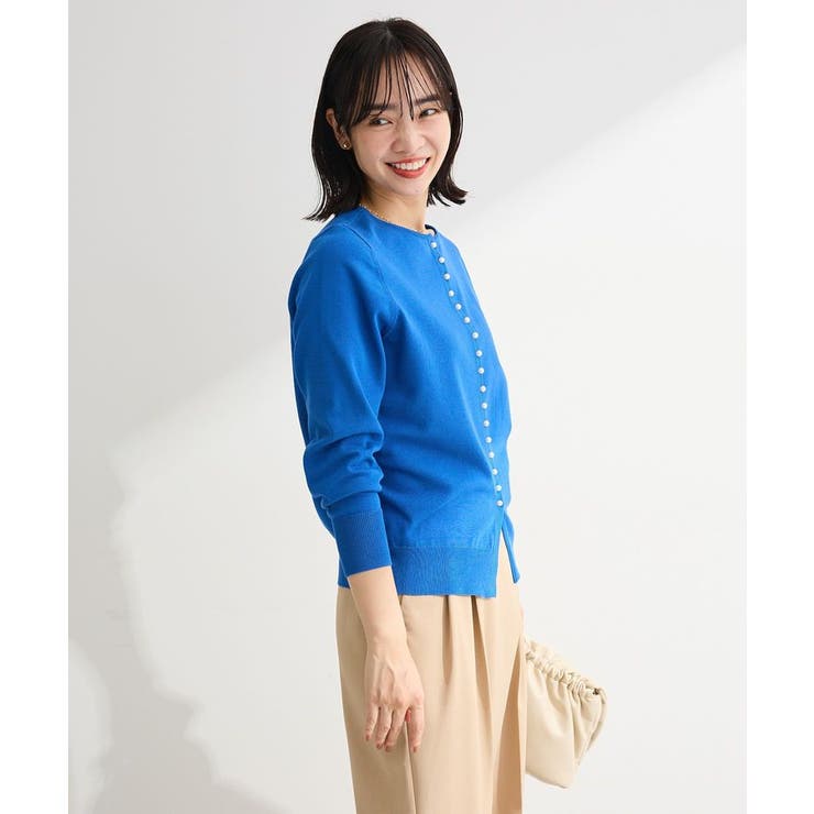 パール調ボタン付き2WAYニットプルオーバー | Green Parks  | 詳細画像6 