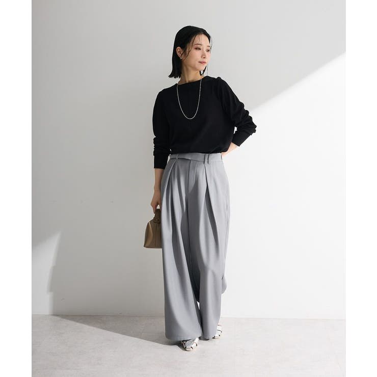 パール調ボタン付き2WAYニットプルオーバー | Green Parks  | 詳細画像17 