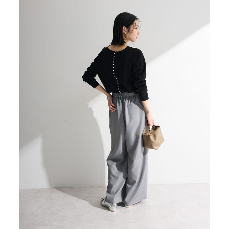 パール調ボタン付き2WAYニットプルオーバー | Green Parks  | 詳細画像18 