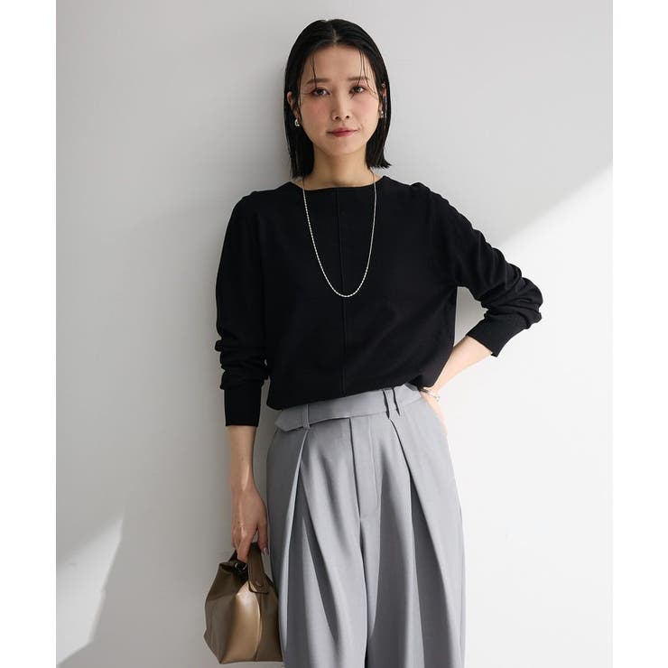 パール調ボタン付き2WAYニットプルオーバー | Green Parks  | 詳細画像19 