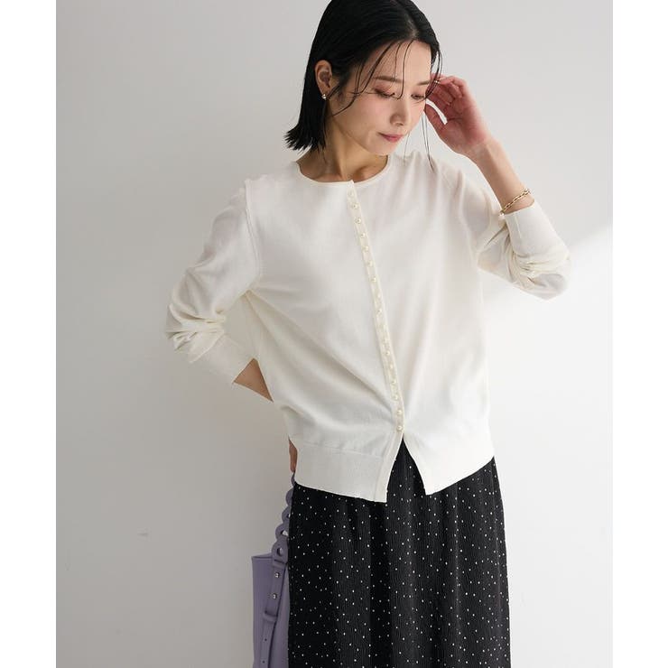 パール調ボタン付き2WAYニットプルオーバー | Green Parks  | 詳細画像27 