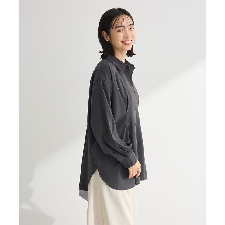 チャコールグレー | ウエストタックシャツチュニック | Green Parks 
