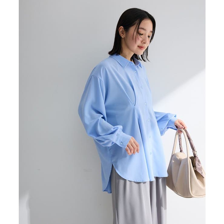 サックスブルー | ウエストタックシャツチュニック | Green Parks 