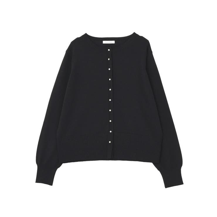 ブラック | 金釦コンパクトニットカーディガン | Green Parks 