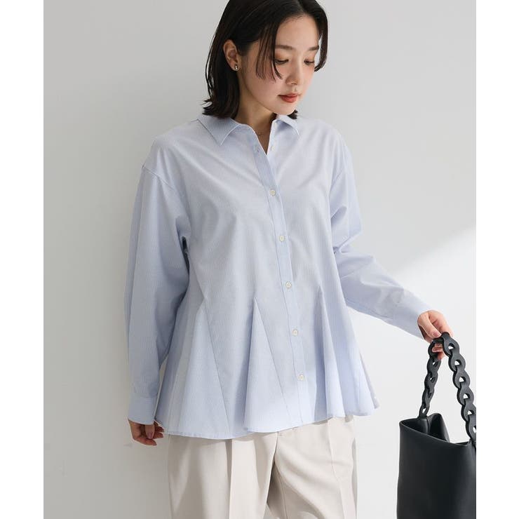 ストライプ | スウィッチングペプラムシャツ | Green Parks 