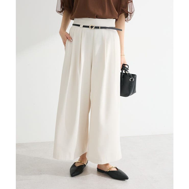 アイボリー | ベルト付きスカーチョ | Green Parks 