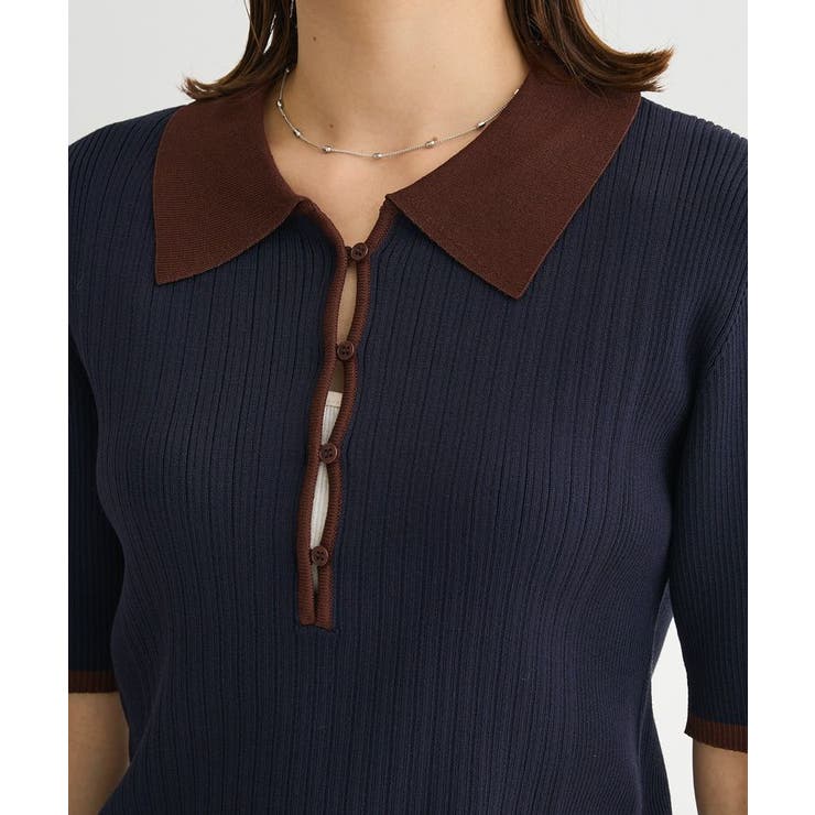 配色ニットポロ | Green Parks  | 詳細画像11 