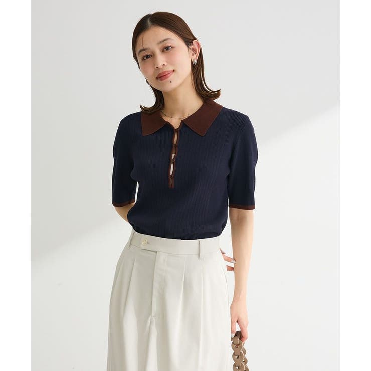 配色ニットポロ | Green Parks  | 詳細画像5 